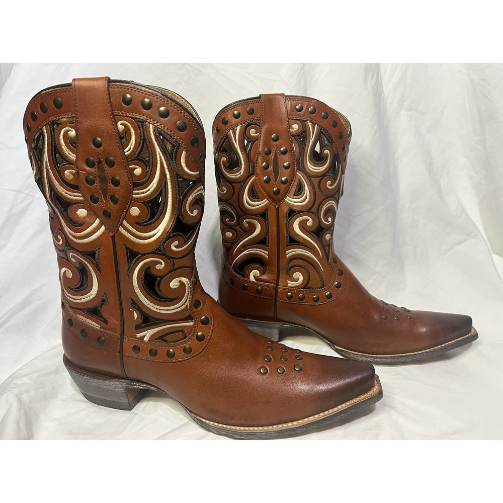 ARIAT Premium Made in Mexico Studded/Embroidered Western Cowgirl Boots